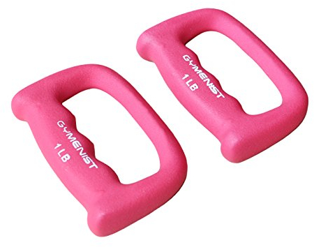 Gymenist Cardio-Hanteln, handgeformt, Neopren, 0,5 kg, Rosa, 2 Stück