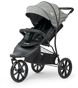 Knorr Baby Joggy S, Babyjogger, Kinderwagen, Jogger, Dreirad, Kinderbuggy mit Einhandfaltsystem, Liegefunktion, Schwenkrad, bis 25 kg belastbar (Sitz 22 kg, Korb 3 kg), klappbar – Grau Melange