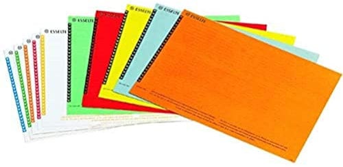 Esselte Étiquettes pour Dossier Suspendu Vertical, Lot de 10 planches de 25, Couleurs Assorties, Orgarex, 325800