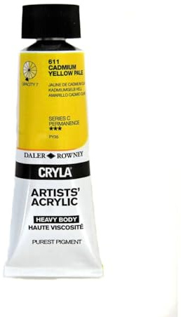Daler-Rowney Cryla Acrylic 75 ml Cadmium Yellow Pale, Professional Artists