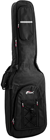Tiger Borsa Morbida Imbottita per Chitarra Basso da 18 Mm con Cinghie e Manico