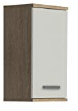 FORTE Veris Hängeschrank mit 1 Tür, Holzwerkstoff, Sonoma Eiche / Weiß Hochglanz, 68,8 x 40,2 x 29 cm