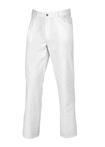 BP 1643-686-21-2XLs Unisex-Hose, Jeans-Stil mit verstellbarem Gummizug hinten, 230,00 g/m² Stoffmischung mit Stretch, weiß, 2XLs