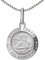 CLEVER SCHMUCK Taufkettchen Kinder Anhänger Engel Ø 12 mm Gottes Segen Rückseite Zur heiligen Taufe & Kette Venezia 36 cm 925 Sterling Silber im Taufe Etui weiss