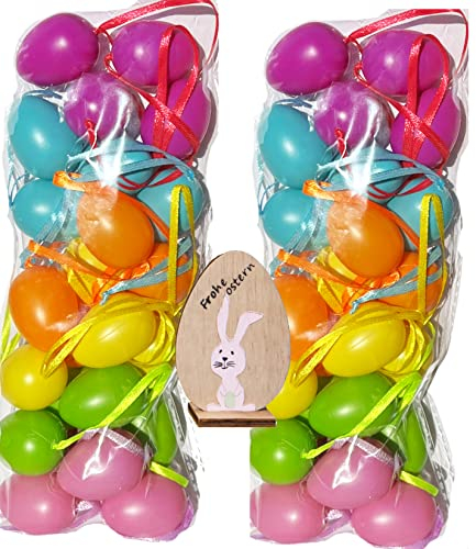 hegro-grosshandel Set Plastik Ostereier 4cm Farbe: Pastell (48, Pastell)
