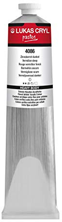 LUKAS CRYL Pastos Peinture acrylique 200 ml – Qualité professionnelle – Couleur : rouge zinc/rouge foncé