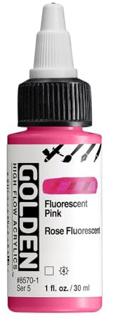 Golden High Flow Acrylic 30ml (1oz) Bottles Fluorescent Pink