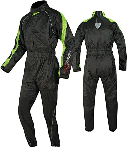 A-Pro Motorcycle Motorbike Scooter 1 pc Waterproof Body Over Rain Suit Fluo S