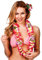 Adult Hawiian Pink Orchid Lei Fancy Dress Accessory