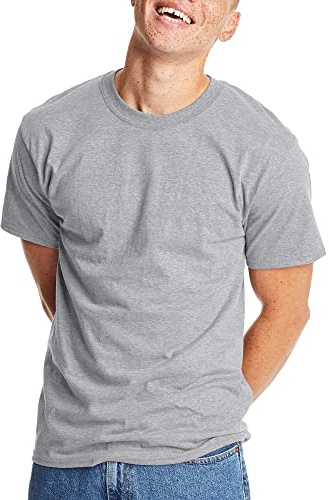 Hanes Mens Beefyt T-shirt, Heavyweight Cotton Crewneck Tee, 1 Or 2 Pack, Available In Tall Sizes Fashion-t-shirts, Light Steel - 1 Pack, X-Large US