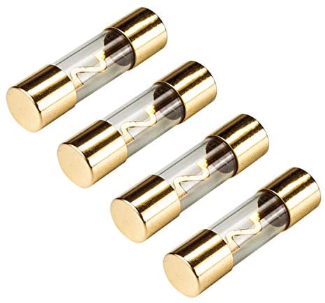tomzz Audio 5800-015 KFZ AGU Sicherung Glas 80A, 10x38mm, vergoldete Kontakte, 4 Stück