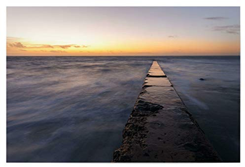 artboxONE Poster 150x100 cm Reise/Strand und Meer Borkum Sunset - Bild Sonnenuntergang Deutschland Germany