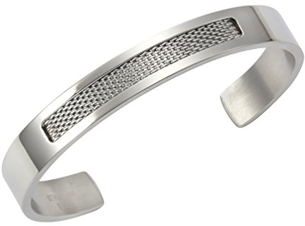 Zeeme Stainless Steel Unisex Armreif Edelstahl 21cm Rhodiniert Silbergrau 389060077