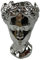 Dekovase Vase Gesicht Blumenvase 25 cm Hoch Deko Modern Design Keramik (Silber)
