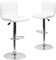 Flash Muebles Ajustable Taburete de Bar Vinilo con Base de Cromo, Acero Vinilo, Blanco, 2 Unidades