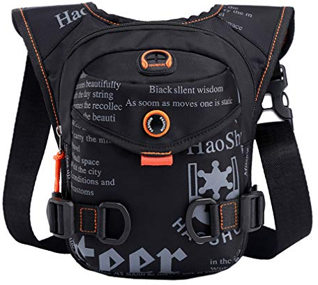 Xieben Outdoor Motorrad Drop Bein Tasche für Männer Frauen Nylon Hüfttasche Tasche Fahrradfahren Radfahren Taktische Reise Wandern Schwarz