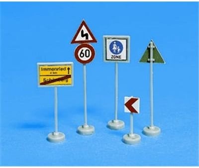Noch - 34121 - Modélisme Ferroviaire - Arbres - Panneaux De Signalisation - 32 Pièces