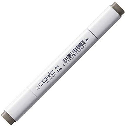 COPIC Classic Marker Typ W - 6, warm gray No. 6, professioneller Layoutmarker, mit einer breiten und einer feinen Spitze
