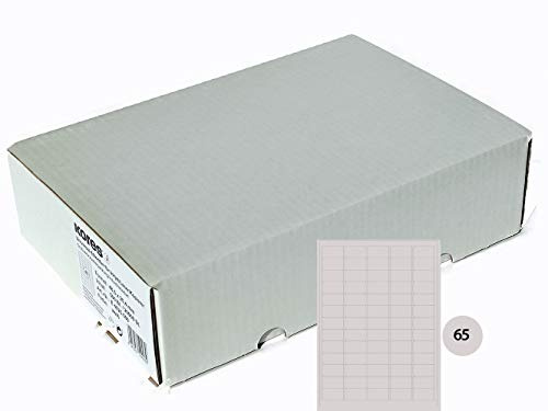 Kores - Universelle selbstklebende rechteckige Etiketten, 500 Blatt Format Weiß mit Etiketten 38 x 21,2 mm