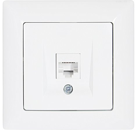Gunsan Visage Datenbuchse 1-fach CAT5e Internet Netzwerk Weiss