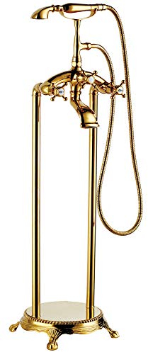 Nostalgie Retro Wannen Stand Armatur Badewanne Freistehend Sanglingo Gold