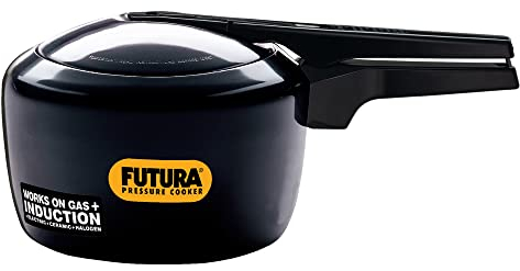 Futura anodizado Duro Funda 3 litros, Apta para inducción Olla a presión, Aluminio anodizado, Negro, 3-Litre