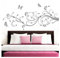 Grandora Wandtattoo XXL Blumenranken Schmetterlinge Blumen I Mittelgrau (BxH) 160 x 69 cm I Schlafzimmer Liebe Flur Wohnzimmer modern Aufkleber Wandaufkleber W1073