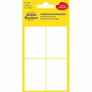 AVERY Zweckform 10 x Etiketten 54x35mm VE=24 Stück weiß
