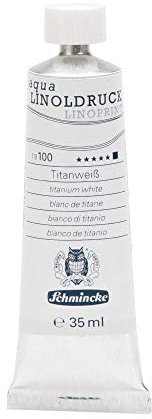 Schmincke – aqua-LINOLDRUCK - feinste Linoldruck-Farben, Titanweiß - 35 ml