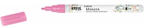 KREUL 47217 - Lackmalstift fine pink, mit Rundspitze Strichstärke 1 - 2 mm, zum Gestalten, Beschriften und Verzieren von kleinen, originellen Geschenken, Karten, uvm.