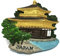 WitnyStore Kleiner Kinkaku-ji-Tempel des goldenen Pavillons, Kyoto, Japan, Ostasien, Touristenattraktionen, Kunstharz, Kühlschrankmagnet, Reisesouvenir, 3D-Kühlschrankmagnete