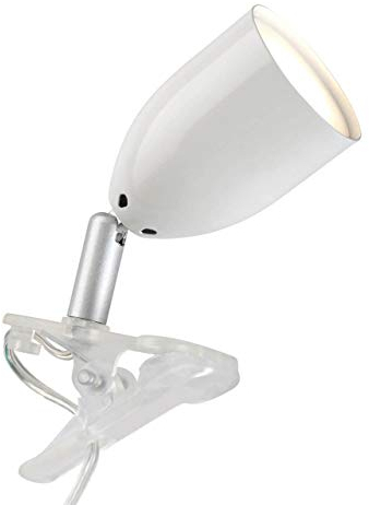 BRILLIANT lampada Leo LED clip lampada white | 1x LED-PAR51, GU10, 3W lampada a riflettore LED inclusa, (240lm, 2700K) | Scala da A ++ a E | Con interruttore a cavo