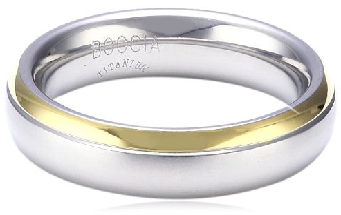 Boccia Damen-Ring teil-goldplattiert Titan GR.62 0130-0862