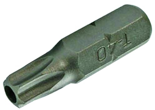 SW-Stahl 04186T40 Schraubendrehbit T40 - Bit mit Bohrung - 8 mm Antrieb | Hochwertiger Chrom-Vanadium-Stahl - Kurze Ausführung 30 mm - Torx-Bit mit Mittelloch - Industrie-Qualität brüniert