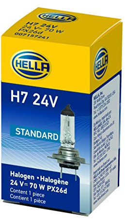 HELLA H7 24V Standard Halogen Bulb, 70W,Standard - 70W