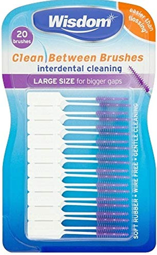 3x Wisdom Clean Between Interdental Brushes - Pack of 20 - Size Large Purple by Wisdom by Judastice