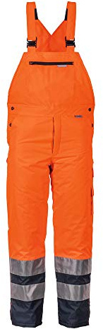 Planam 2086068 Warnschutz Winterlatzhose, Orange/Marine, Größe 4XL