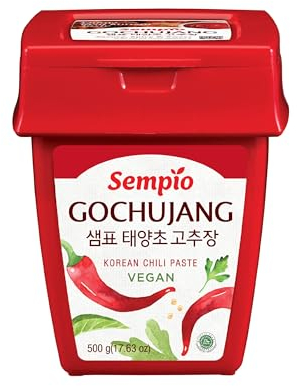 Sempio (500g/1.1lbs) - Pâte de piment coréenne, douce, savoureuse et épicée. Sauce au poivre rouge pour Tteokbokki, cuisine coréenne. Végétalien