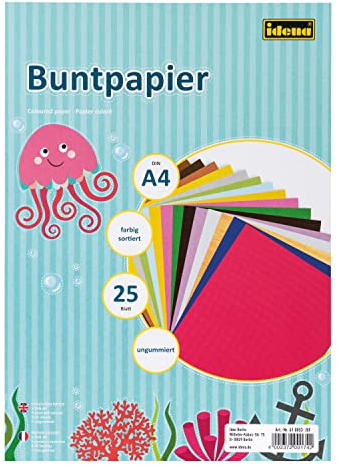 Idena Buntpapier A4 25 Blatt,sort. ungummiert