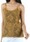 GURU SHOP Yoga Top Mandala, Boho StonewashTop, Goastyle Sommertop - Senf, Damen, Baumwolle, Size:M/L