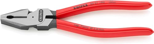 Knipex Alicate universal de fuerza negro atramentado, recubiertos de plástico 180 mm (cartulina autoservicio/blíster) 02 01 180 SB