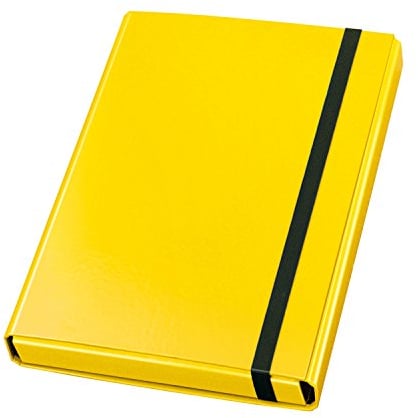 VELOFLEX 4443310 - Sammelbox Velocolor, DIN A4, mit Gummizug, Heftbox aus Karton, glanzkaschiert, gelb, 23 x 32 x 4 cm, 1 Stück