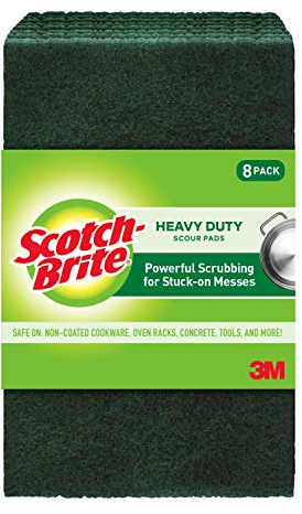 Scotch-Brite Heavy Duty Scour, Green, 8 Pads