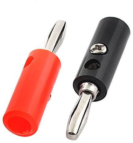sourcing map Speaker Cable Wire 4mm Banana Connector Adapter Black Red Pair