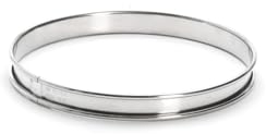 De Buyer - Cercle à tarte rond en inox à bord roulé - 18 x 2 cm - Surface Lisse, Démoulage Facile, Pour des Résultats Sans Défaut et Délicieux, Argent