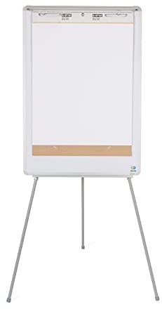 Bi-Office Earth Flipchart Tripod Non magnetic Easel, A1, Dry Wipe Surface, Aluminium Frame