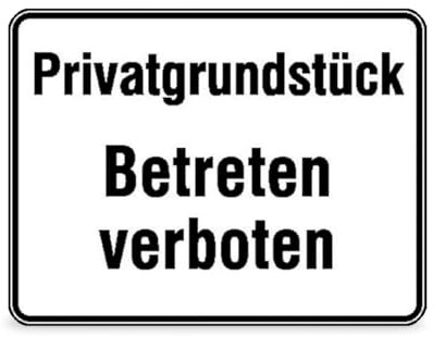 Terrain Privé – betreten Plaque signalétique INTERDIT, en aluminium, 33 x 25 cm