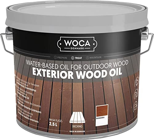 WOCA Denmark Exterior Wood Oil Bangkirai 2,5 L - Terrassenöl für Terrassen, Zäune und Möbel im Außenbereich