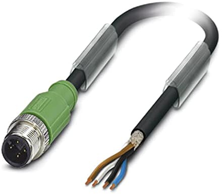 PHOENIX CONTACT SAC-4P-M12MS/10.0-PUR SH Sensor/Aktor-Kabel, 4-Polig, M12 Stecker Gerade, A Kodierung, 10m Kabellänge, Schwarz/Grau