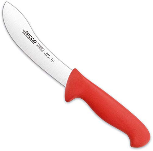 Arcos Serie 2900 - Cuchillo Despellejador - Hoja de Acero Inoxidable NITRUM de 160 mm - Mango inyectado en Polipropileno Color rojo